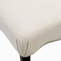 Aden Armless Dining Chair Set of 2, Espresso Wood, White Tufted Linen -BM323645