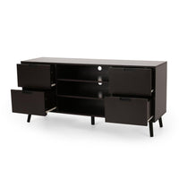 TV Media Entertainment Console, 4 Drawers 3 Shelves, Dark Brown Wood -BM323649