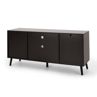 TV Media Entertainment Console, 4 Drawers 3 Shelves, Dark Brown Wood -BM323649