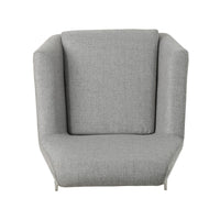 Accent Chair, Retro Style Chrome Stainless Steel Base, Plush Gray -BM323650