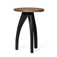 End Table with Spider Legs, 16 Inch Natural Mango Wood, Black Iron -BM323651