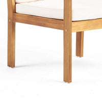 3pc Set with 2 Outdoor Club Chairs and Coffee Table in Acacia Wood -BM323656