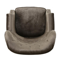 Nire Accent Club Chair, Nailhead Trim, Brown Birch Wood, Gray Velvet -BM323663