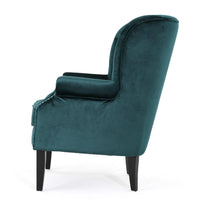 Nire Accent Club Chair, Nailhead Trim, Brown Birch Wood, Teal Velvet -BM323664