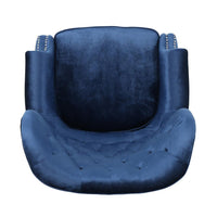 Nire Accent Club Chair, Nailhead Trim, Brown Birch Wood, Blue Velvet -BM323665