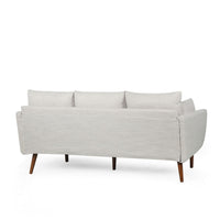 Nate Sofa with 2 Accent Pillows, 77 Inch Birch Wood, Beige Fabric -BM323670