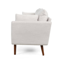Nate Sofa with 2 Accent Pillows, 77 Inch Birch Wood, Beige Fabric -BM323670