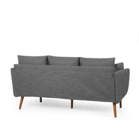 Nate Sofa with 2 Accent Pillows, 77 Inch Birch Wood, Charcoal Gray -BM323671