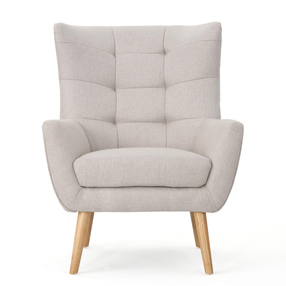 Ranie Accent Club Chair, Rubberwood Legs Wheat Button Tufted Polyester -BM323673
