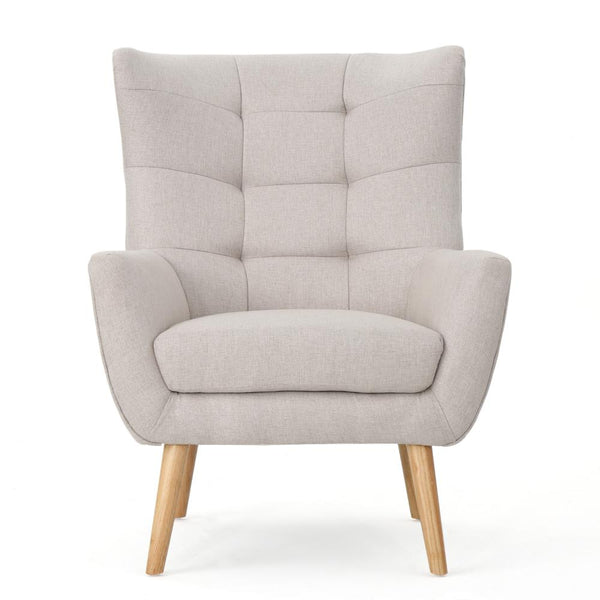Ranie Accent Club Chair, Rubberwood Legs Wheat Button Tufted Polyester -BM323673