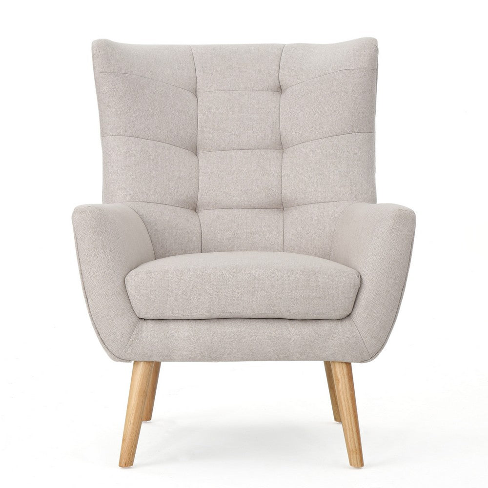 Ranie Accent Club Chair, Rubberwood Legs Wheat Button Tufted Polyester -BM323673