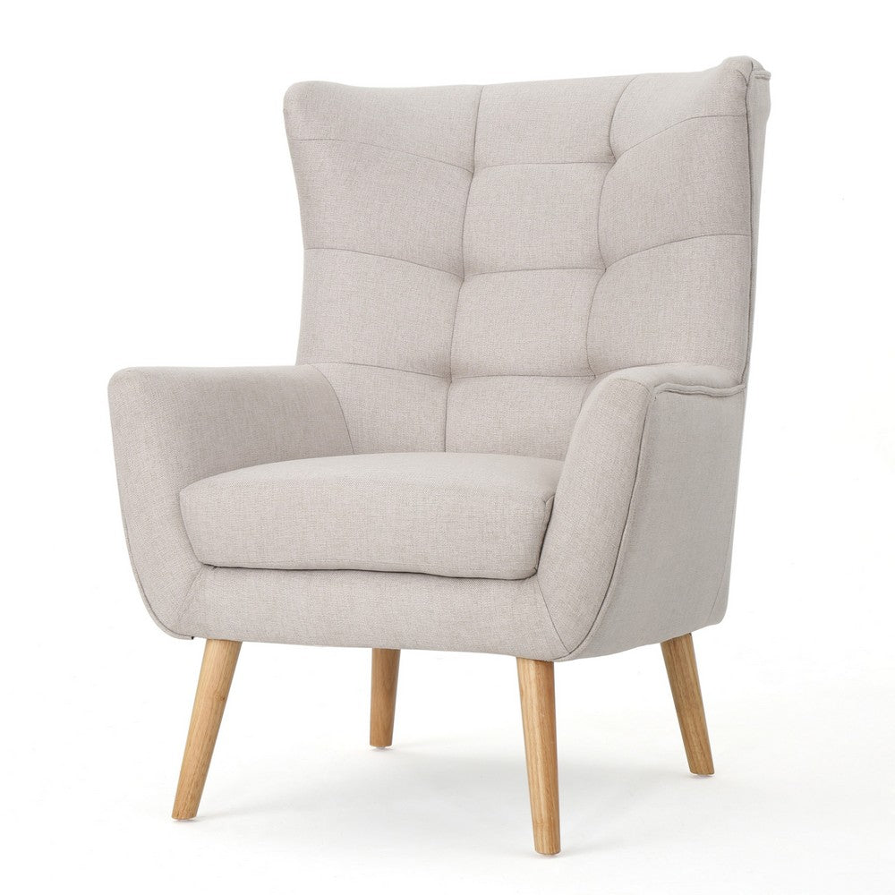 Ranie Accent Club Chair, Rubberwood Legs Wheat Button Tufted Polyester -BM323673