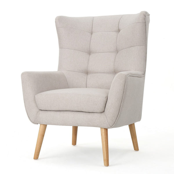Ranie Accent Club Chair, Rubberwood Legs Wheat Button Tufted Polyester -BM323673