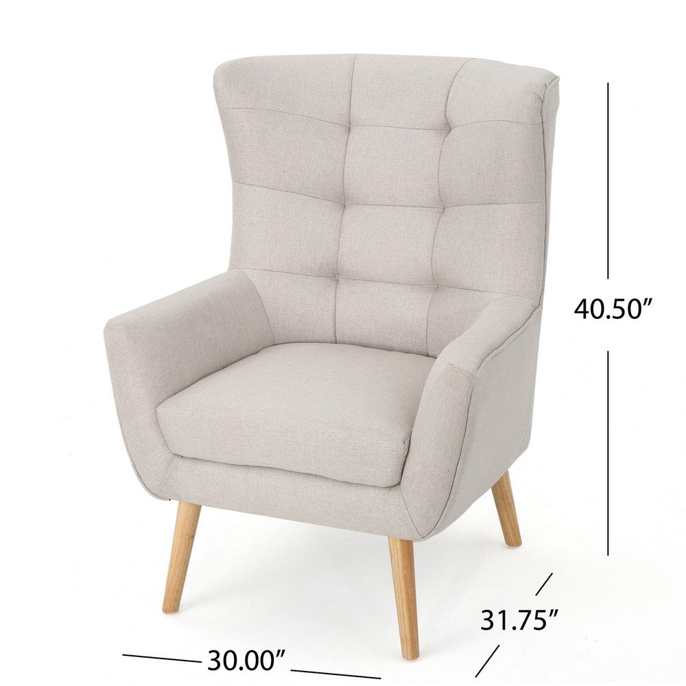 Ranie Accent Club Chair, Rubberwood Legs Wheat Button Tufted Polyester -BM323673
