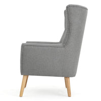 Ranie Accent Club Chair, Rubberwood Legs, Gray Button Tufted Polyester -BM323674
