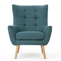 Ranie Accent Club Chair, Rubberwood Legs, Teal Button Tufted Polyester -BM323675