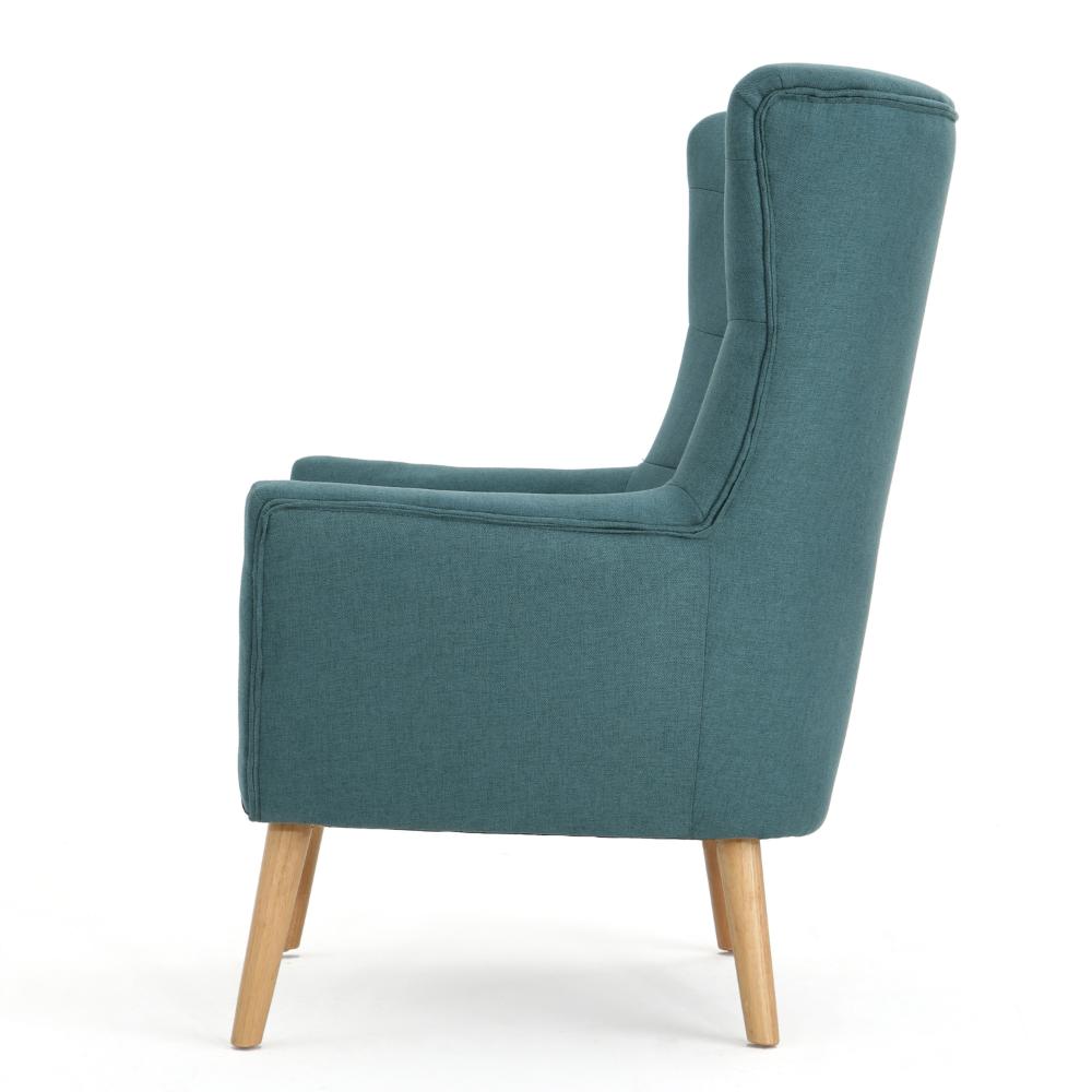 Ranie Accent Club Chair, Rubberwood Legs, Teal Button Tufted Polyester -BM323675
