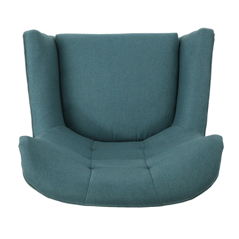 Ranie Accent Club Chair, Rubberwood Legs, Teal Button Tufted Polyester -BM323675