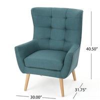 Ranie Accent Club Chair, Rubberwood Legs, Teal Button Tufted Polyester -BM323675