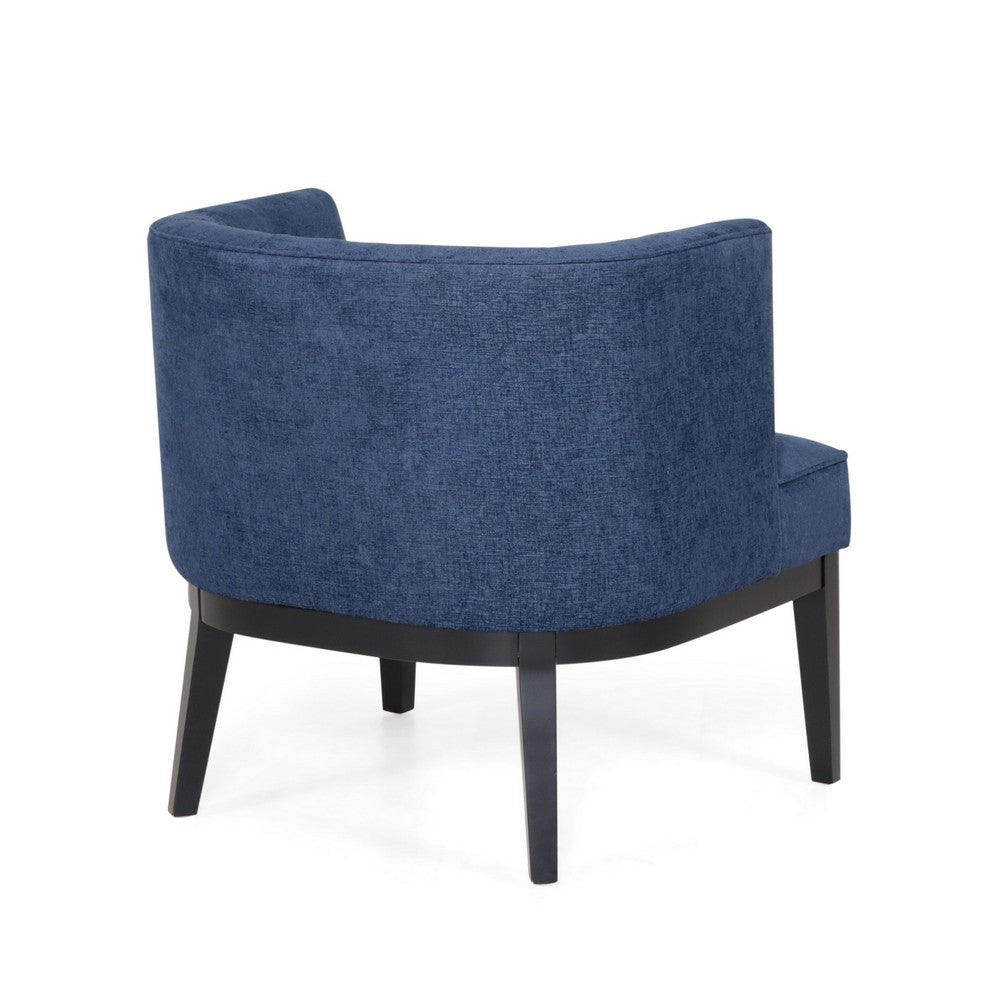 Addy Accent Chair, Black Rubberwood, Navy Blue Diamond Stitch Fabric -BM323681