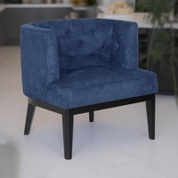 Addy Accent Chair, Black Rubberwood, Navy Blue Diamond Stitch Fabric -BM323681
