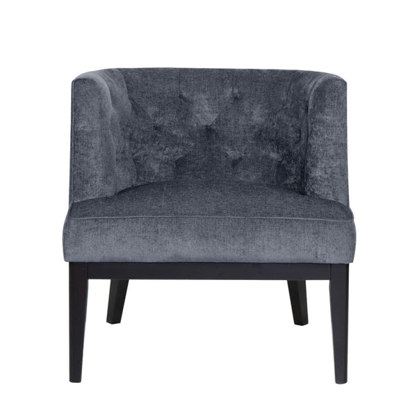 Addy Accent Chair, Black Rubberwood, Dark Gray Diamond Stitch Fabric -BM323682