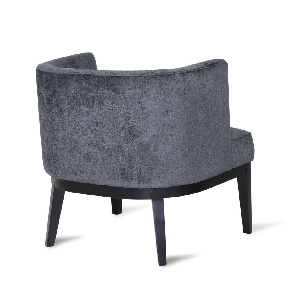 Addy Accent Chair, Black Rubberwood, Dark Gray Diamond Stitch Fabric -BM323682