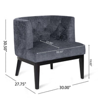 Addy Accent Chair, Black Rubberwood, Dark Gray Diamond Stitch Fabric -BM323682