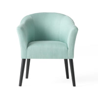 Viena Accent Armchair, Low Back, Black Birch Wood, Light Blue Fabric -BM323686