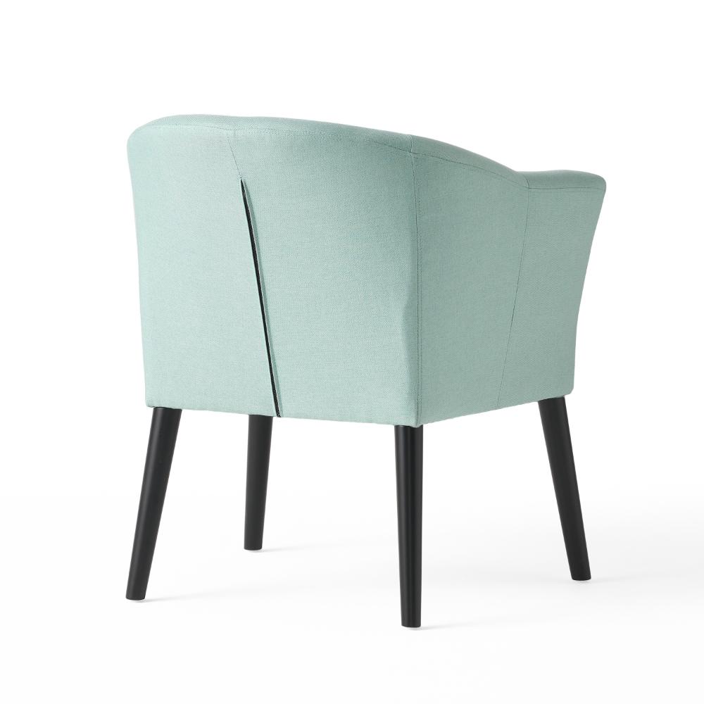 Viena Accent Armchair, Low Back, Black Birch Wood, Light Blue Fabric -BM323686