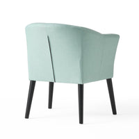 Viena Accent Armchair, Low Back, Black Birch Wood, Light Blue Fabric -BM323686