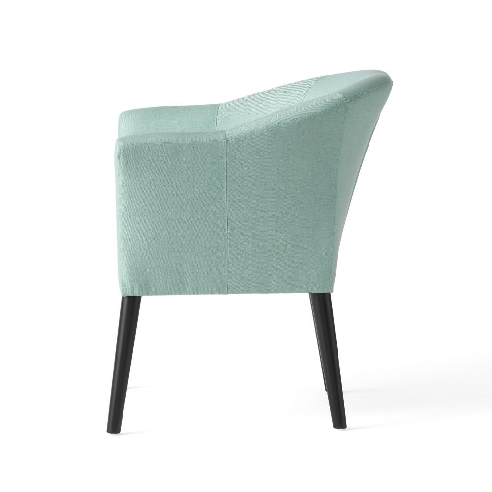 Viena Accent Armchair, Low Back, Black Birch Wood, Light Blue Fabric -BM323686