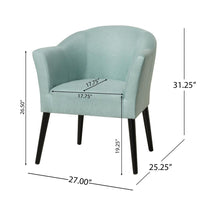 Viena Accent Armchair, Low Back, Black Birch Wood, Light Blue Fabric -BM323686