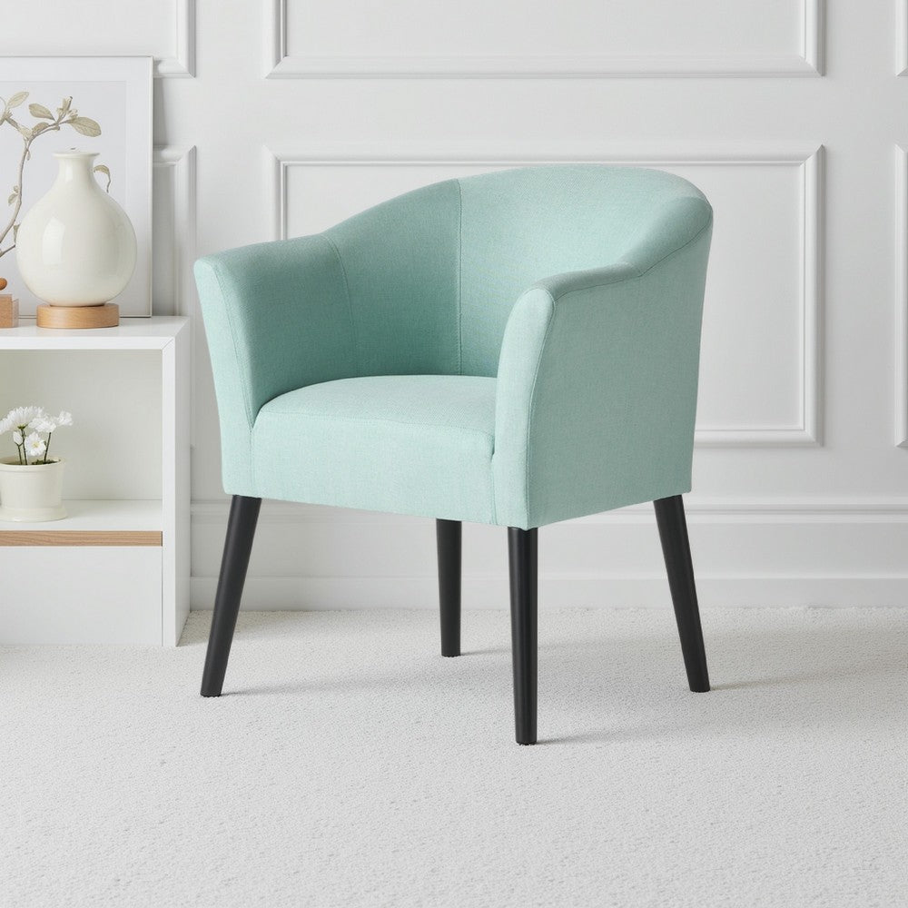 Viena Accent Armchair, Low Back, Black Birch Wood, Light Blue Fabric -BM323686