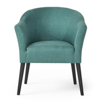 Viena Accent Armchair with Low Back, Black Birch Wood, Teal Fabric -BM323687