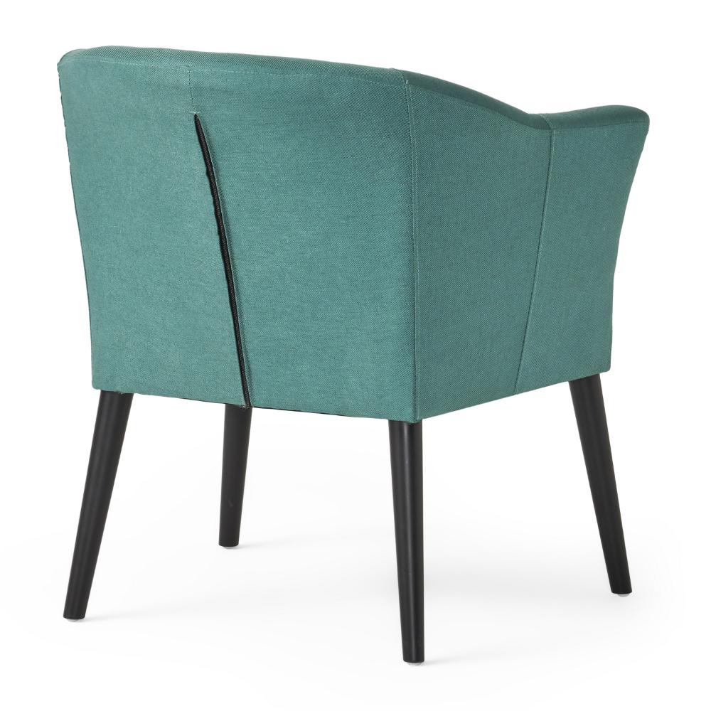 Viena Accent Armchair with Low Back, Black Birch Wood, Teal Fabric -BM323687