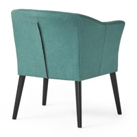 Viena Accent Armchair with Low Back, Black Birch Wood, Teal Fabric -BM323687