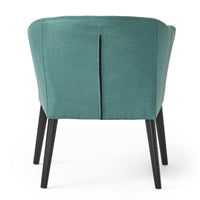 Viena Accent Armchair with Low Back, Black Birch Wood, Teal Fabric -BM323687