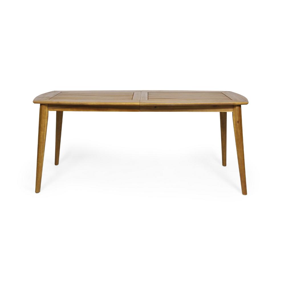 Outdoor Dining Table, 71 Inch Slatted, Tapered Legs, Teak Acacia Wood -BM323702