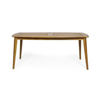 Outdoor Dining Table, 71 Inch Slatted, Tapered Legs, Teak Acacia Wood -BM323702