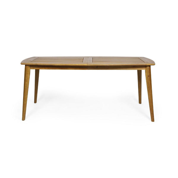Outdoor Dining Table, 71 Inch Slatted, Tapered Legs, Teak Acacia Wood -BM323702