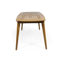 Outdoor Dining Table, 71 Inch Slatted, Tapered Legs, Teak Acacia Wood -BM323702