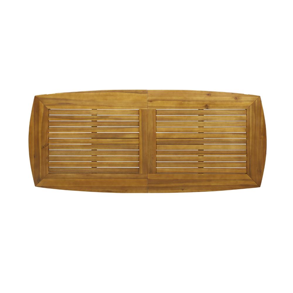 Outdoor Dining Table, 71 Inch Slatted, Tapered Legs, Teak Acacia Wood -BM323702