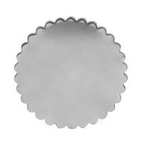 Accent Table with Flower Edges, 18 Inch Antique Style Silver Aluminum -BM323703
