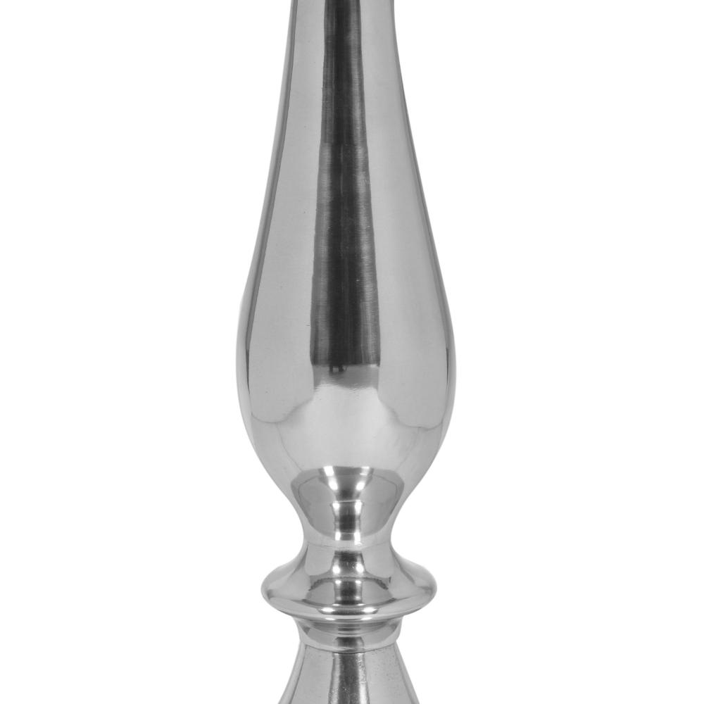 Accent Table with Flower Edges, 18 Inch Antique Style Silver Aluminum -BM323703