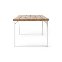 Outdoor Dining Table, Splayed White Sled Base, 71 Inch Acacia Wood -BM323705