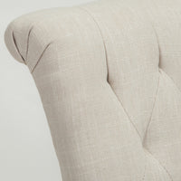 Chary Dining Chair Set of 2, Brown Wood, Light Beige Tufted Velvet -BM323709
