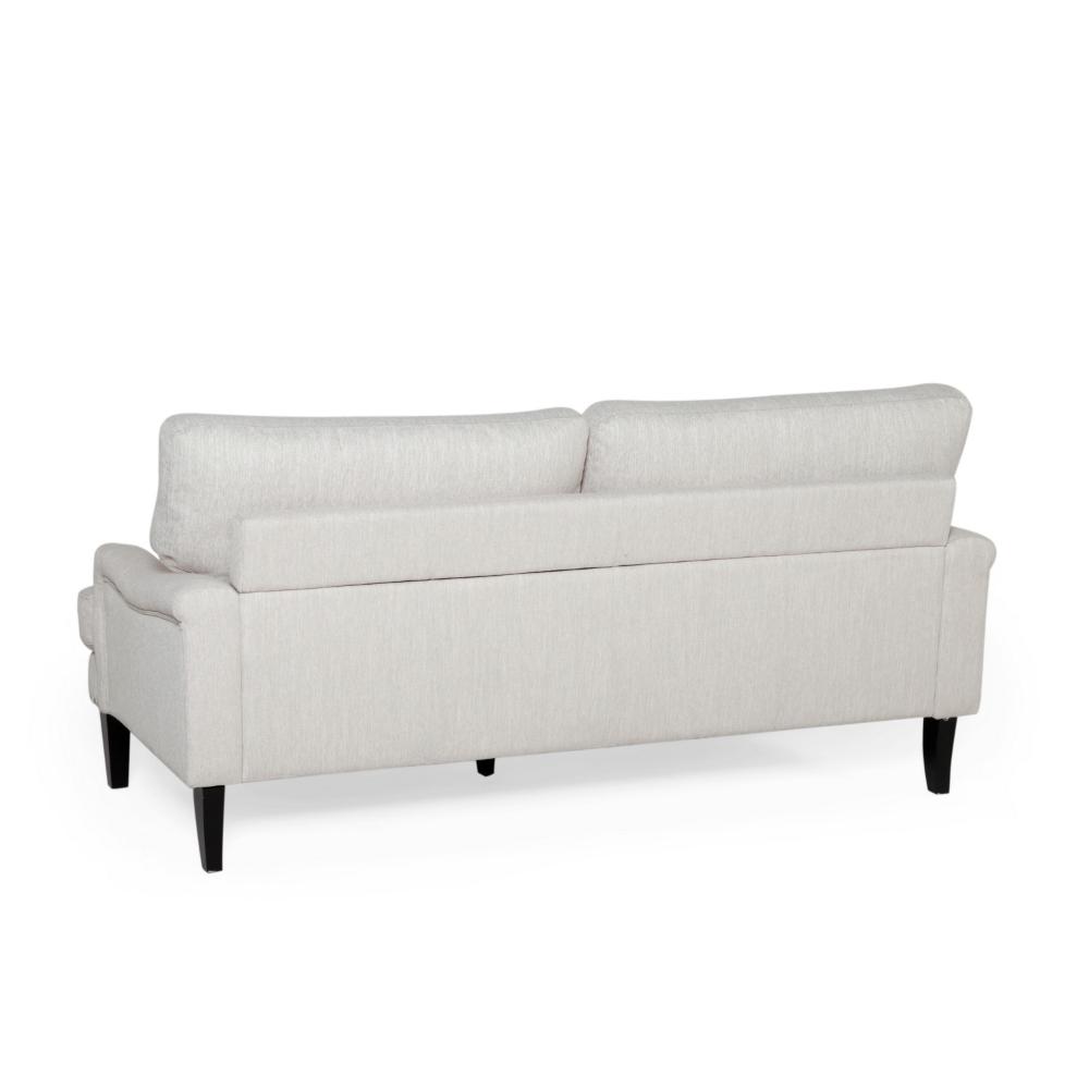Loveseat with Pillow Back, Nailhead Trim, 67 Inch Wood, Beige Fabric -BM323710