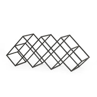 Wine Rack with Diamond Slots, 24 Inch Compact Design, Matte Black -BM323713