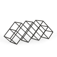 Wine Rack with Diamond Slots, 24 Inch Compact Design, Matte Black -BM323713